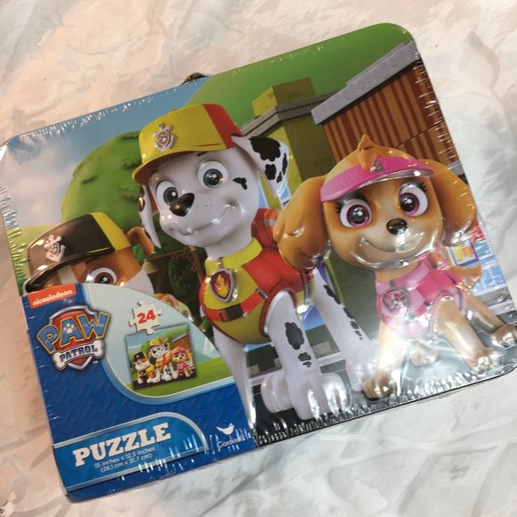 Paw Patrol Puzzle Tin Lunch Box with 24 Pc  NIB  Back to School - Picture 8 of 8